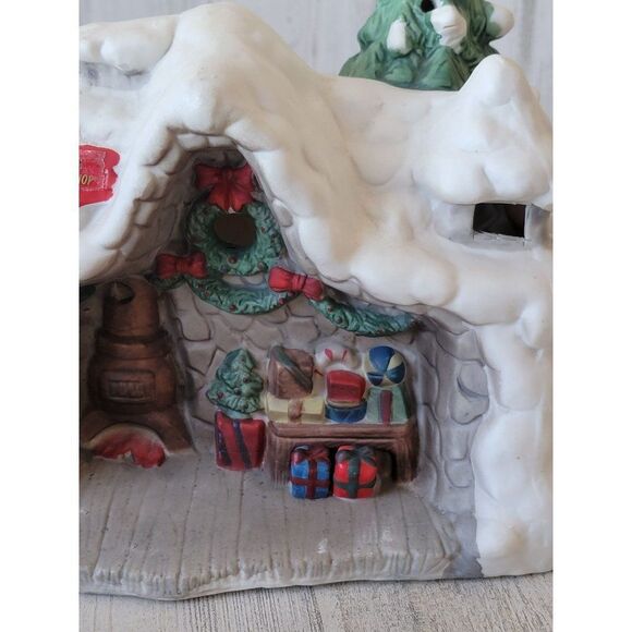 Santa's Workshop ceramic AS IS Village accessory house tree gift - Picture 3 of 10